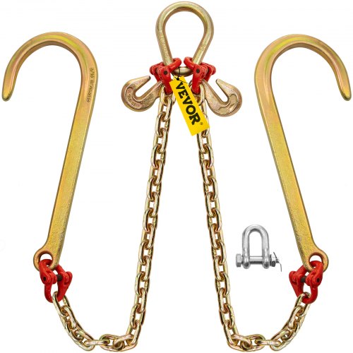 VEVOR V Bridle Chain, 5/16 in x 2 ft Tow Chain Bridle, Grade 80 V