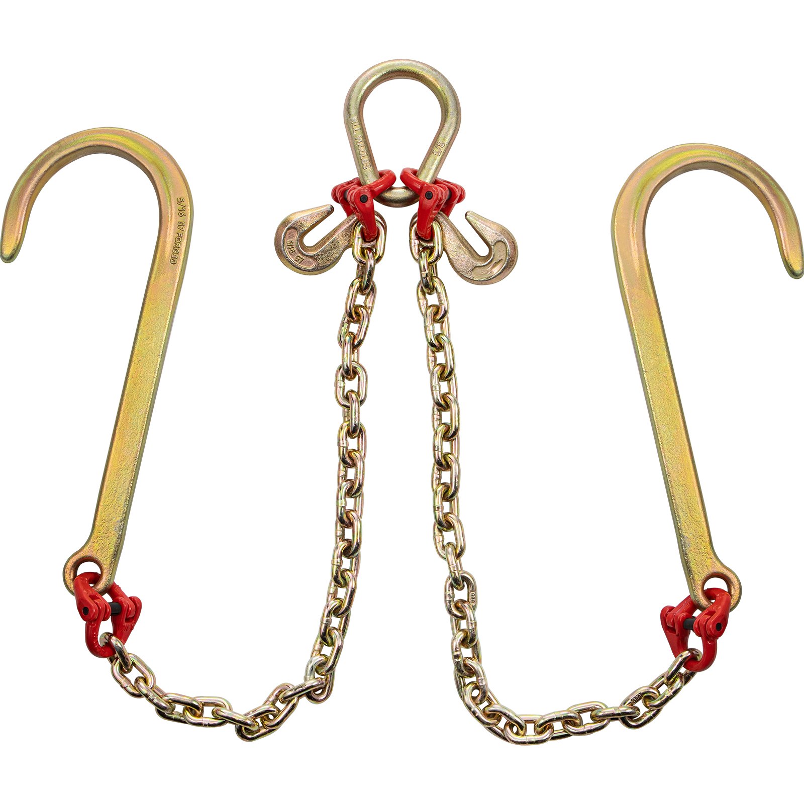 VEVOR V Bridle Chain, 5/16 in x 2 ft Tow Chain Bridle, Grade 80 V