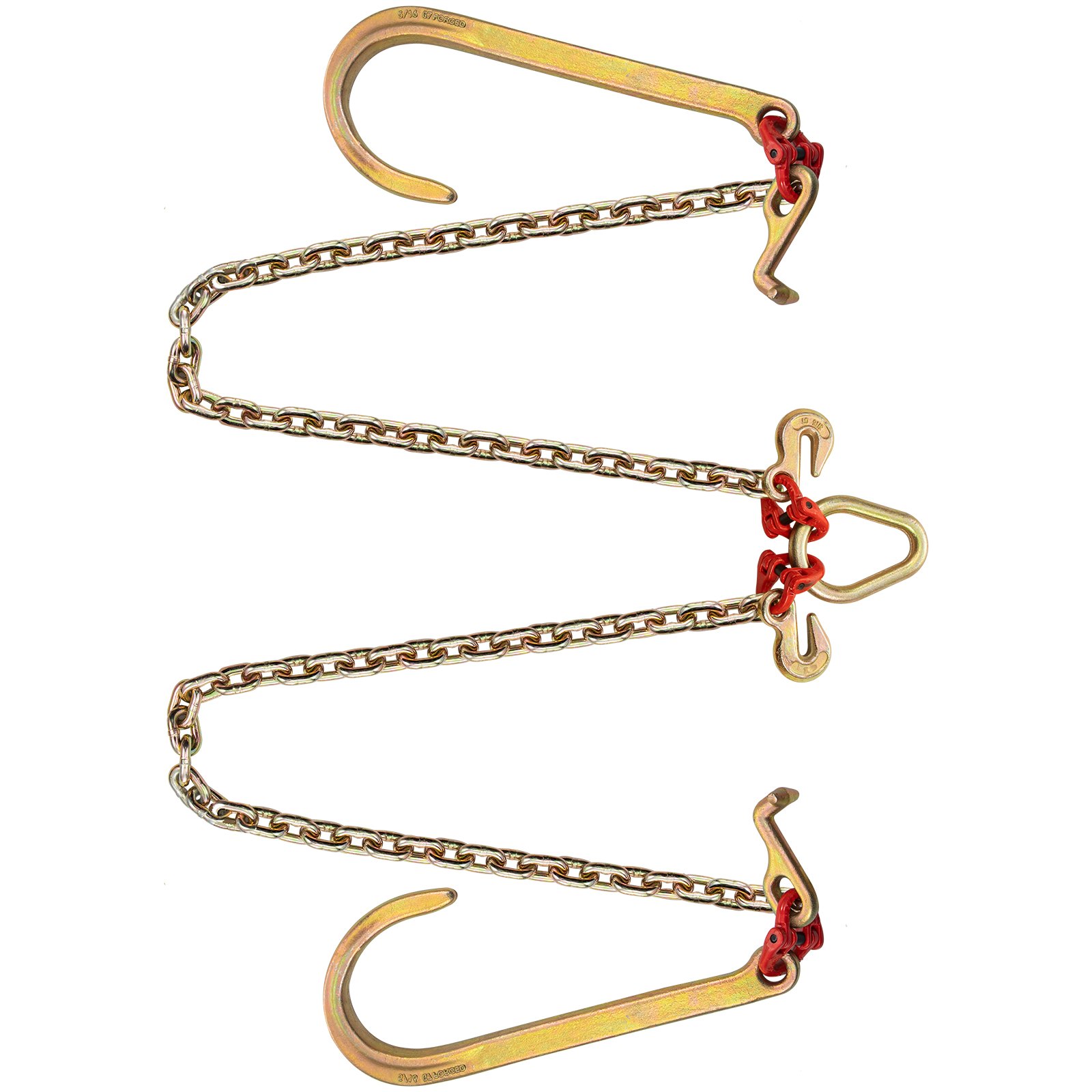 VEVOR V Bridle Chain, 5/16 in x 3 ft Bridle Tow Chain, Grade 80 V