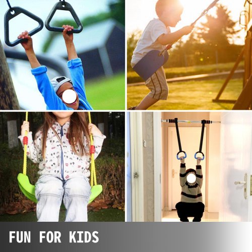 VEVOR Trapeze Swing Bar with Rings, Trapeze Swing Bar for Kids