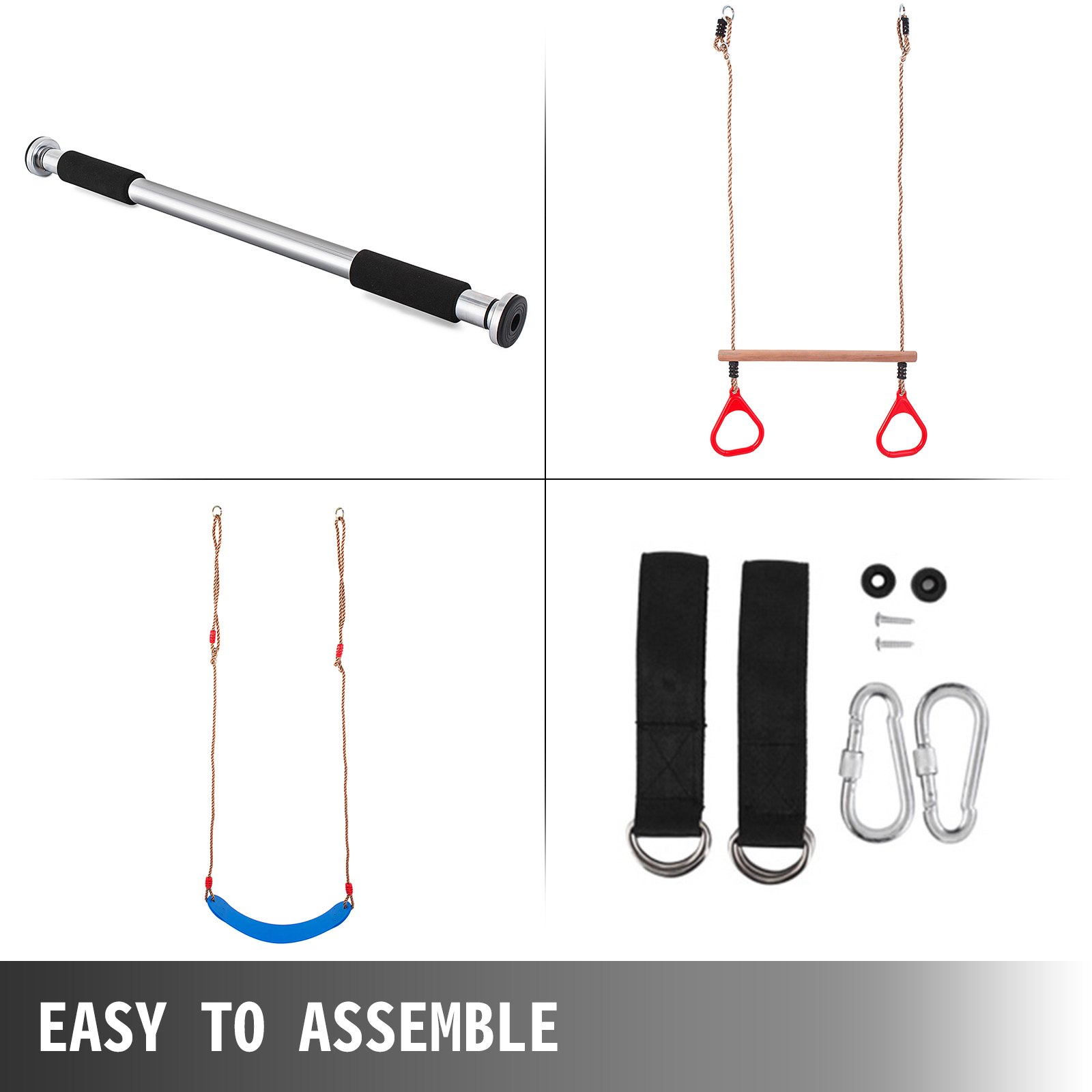 VEVOR Trapeze Swing Bar with Rings, Trapeze Swing Bar for Kids