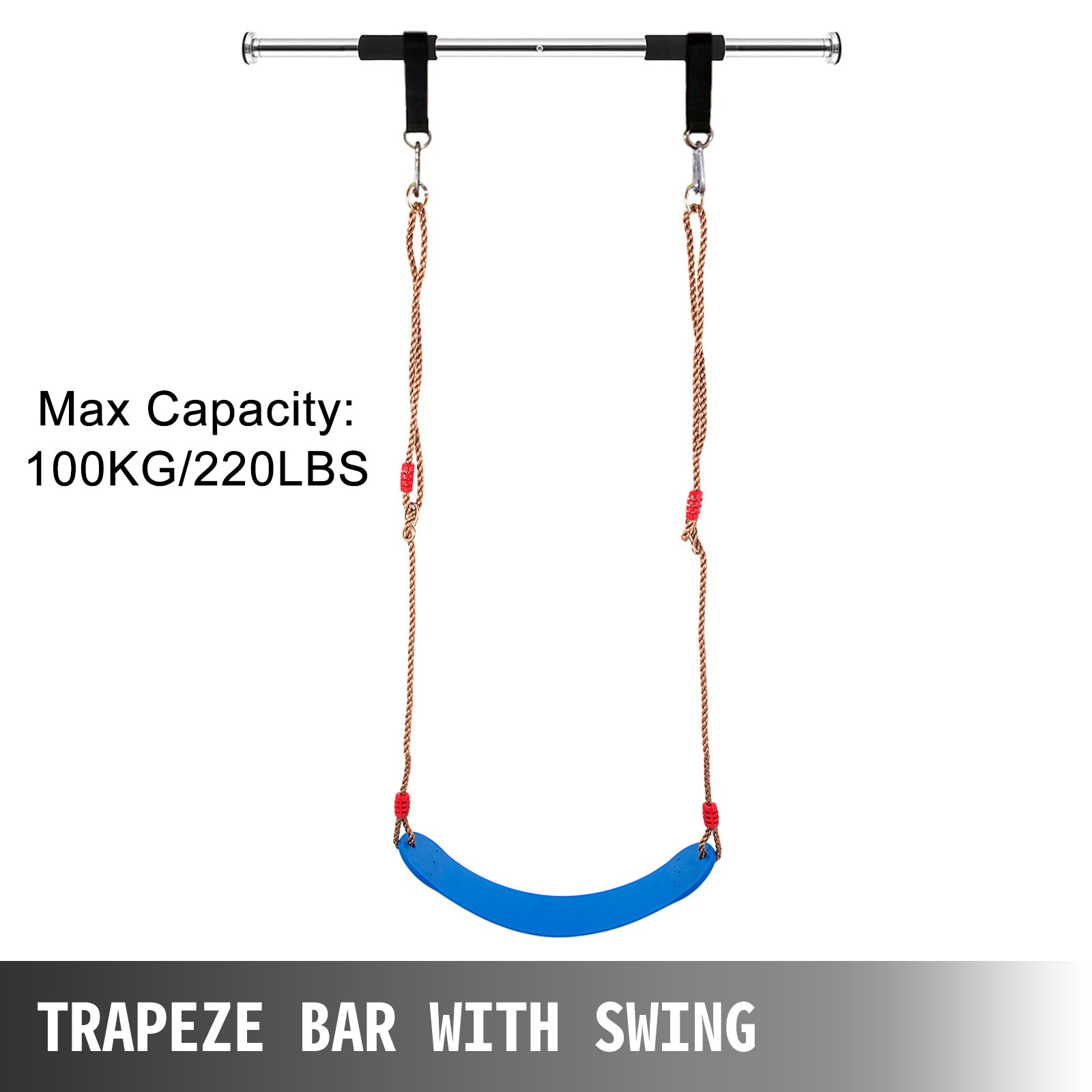 VEVOR Trapeze Swing Bar with Rings, Trapeze Swing Bar for Kids