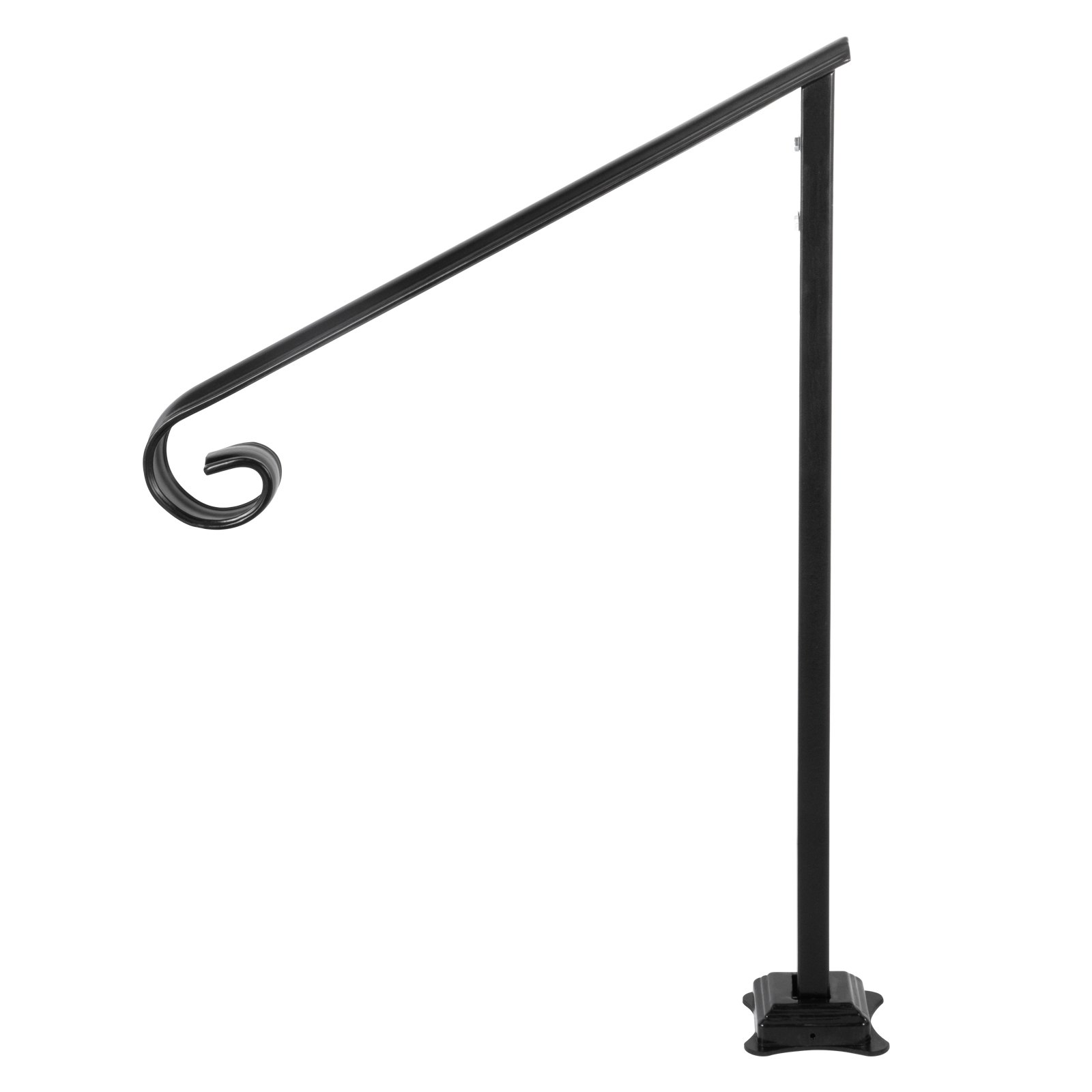 VEVOR VEVOR 12 Step Handrail, Black Steel Railing for Steps 330LBS