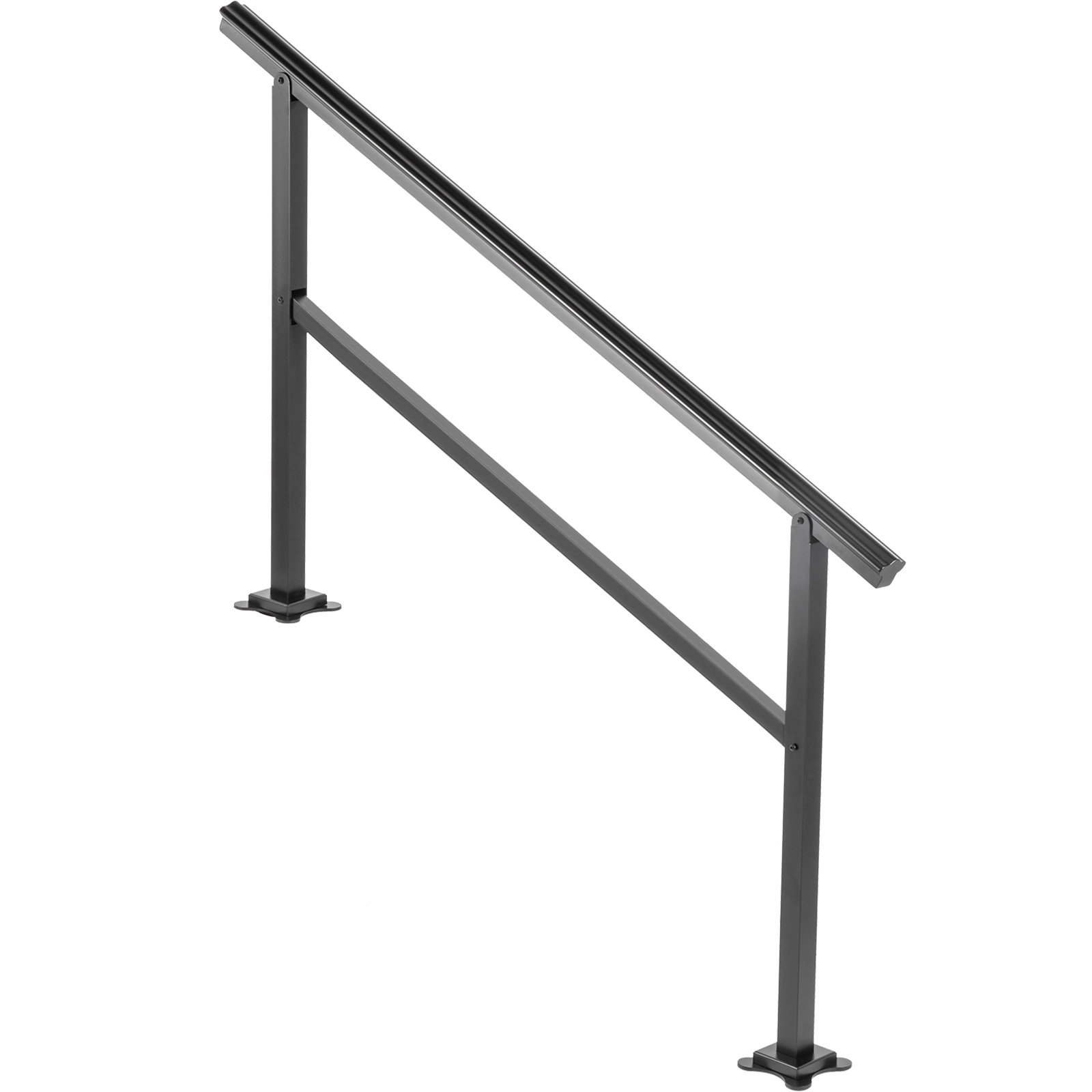 VEVOR Outdoor Handrail 165LBS Load Handrail Outdoor Stairs Aluminum ...