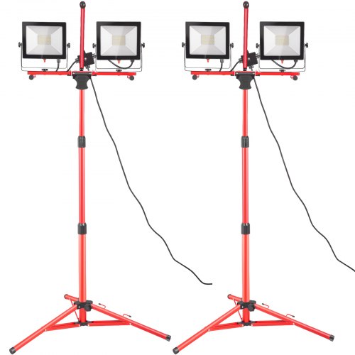 VEVOR LED Work Light with Stand, 2PCS 10000 Lumen Dualhead LED Work