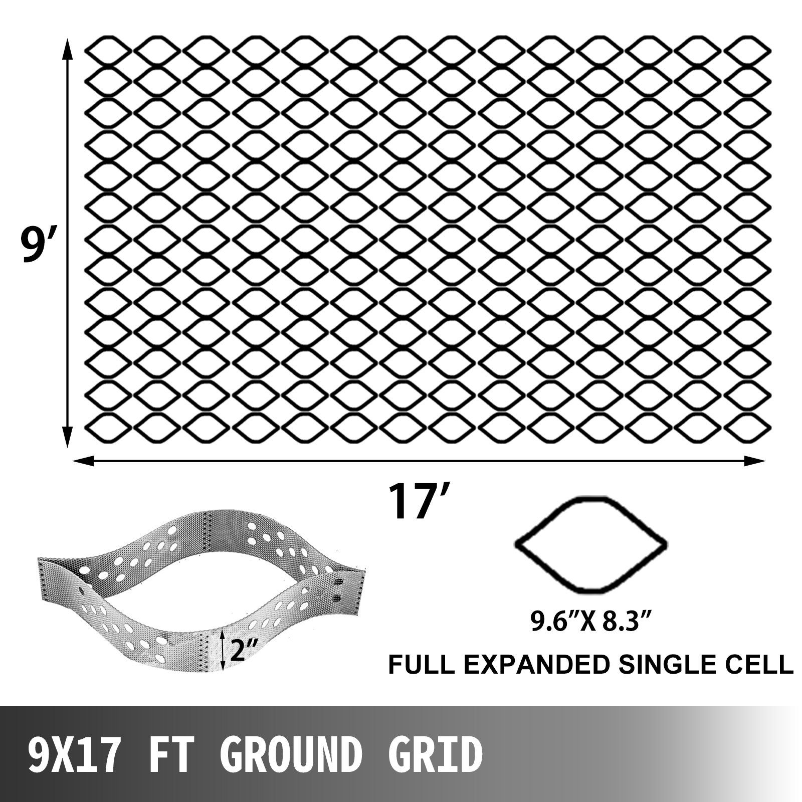 Geo Grid Ground Grid, Geo Cell Grid 9x17ft, Gravel Geo Grid 2 Inch High ...