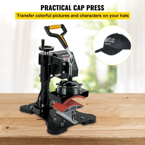 VEVOR Cap Press, 3.1 x 5.5 inch Hat Press Machine, Dual Digital Control ...