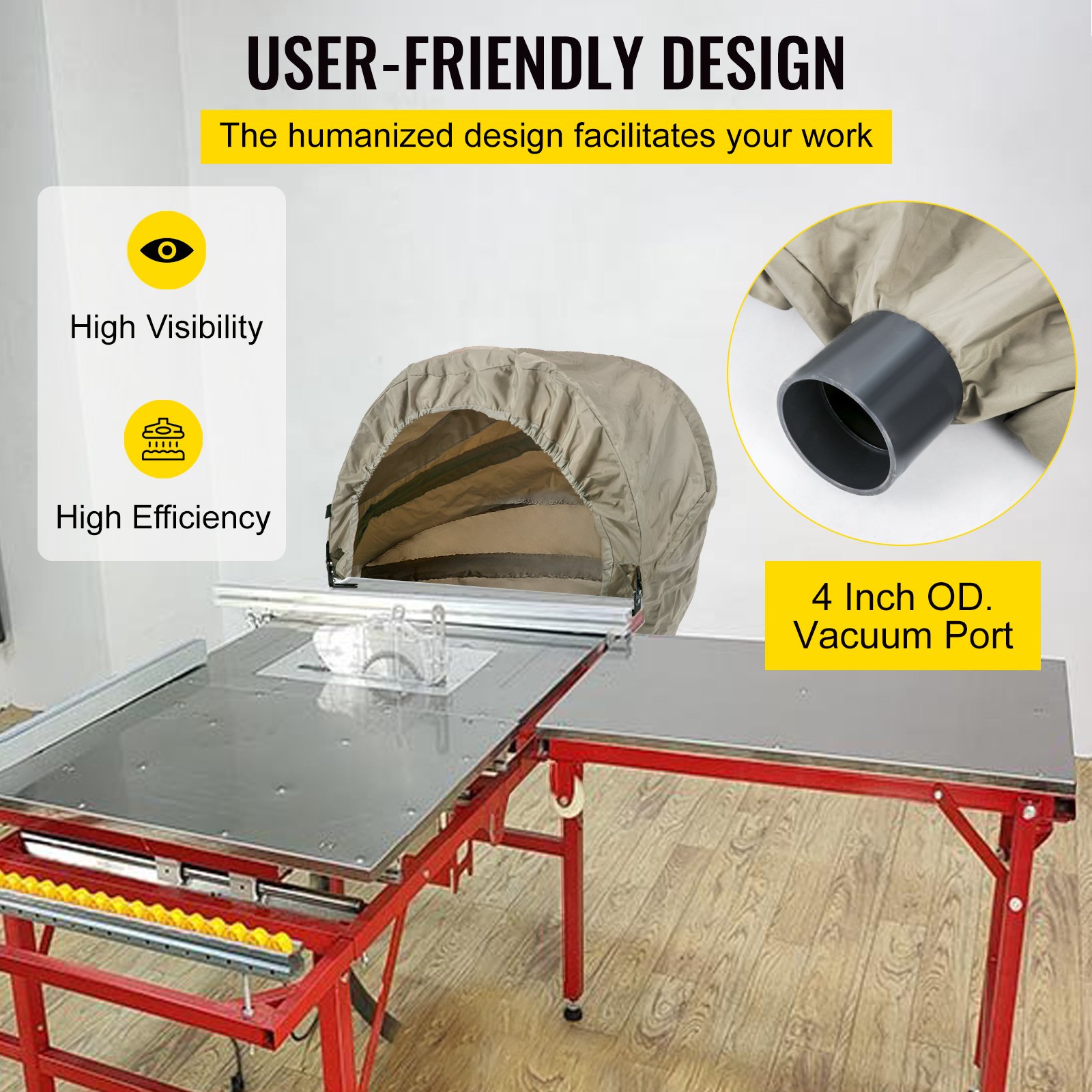 VEVOR Miter Saw Hood, 5000L Dust Solution For Miter Saws, Chop Shop Dust Collection, Dust