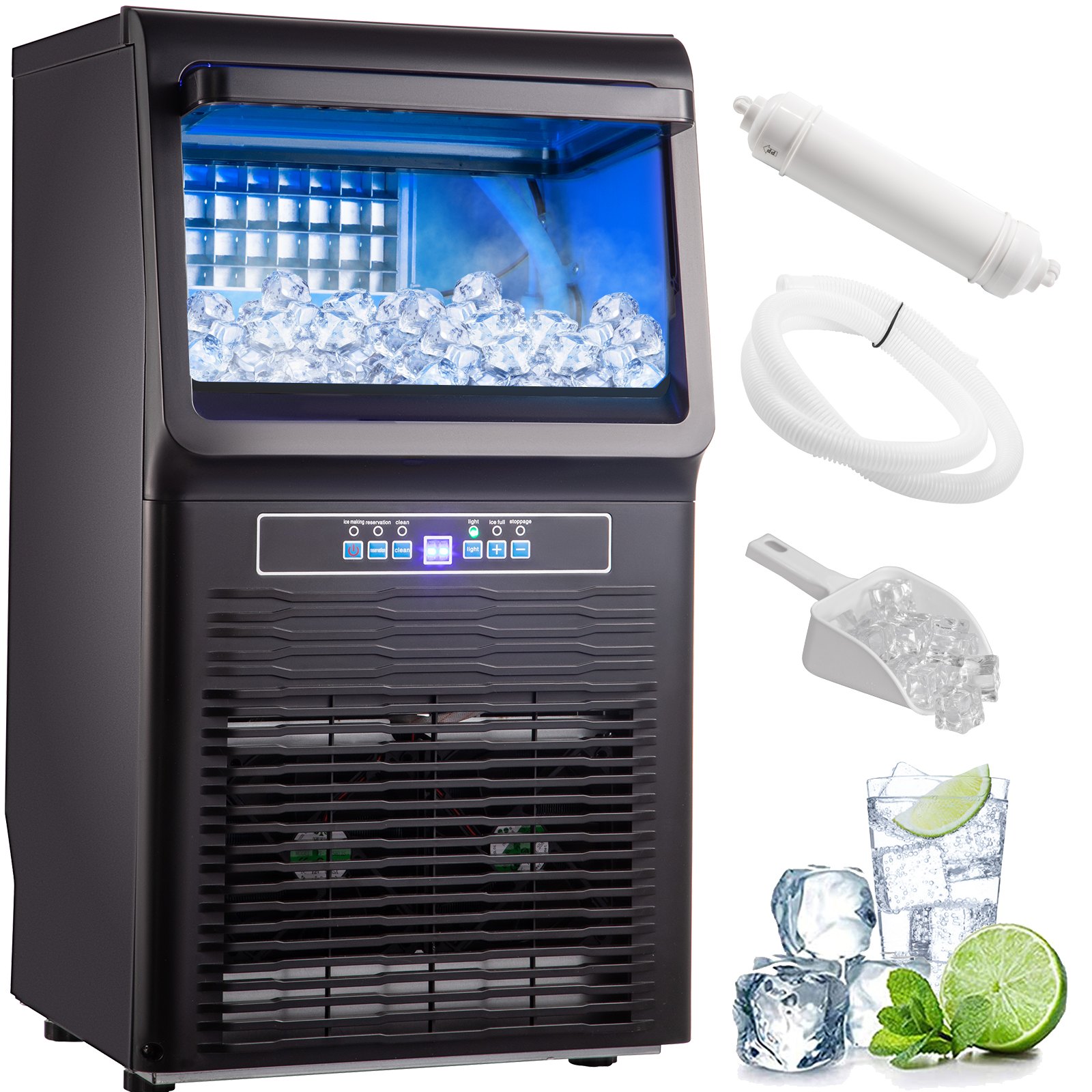 VEVOR 110V Countertop Ice Maker 70LB/24H, 350W Automatic Portable Ice