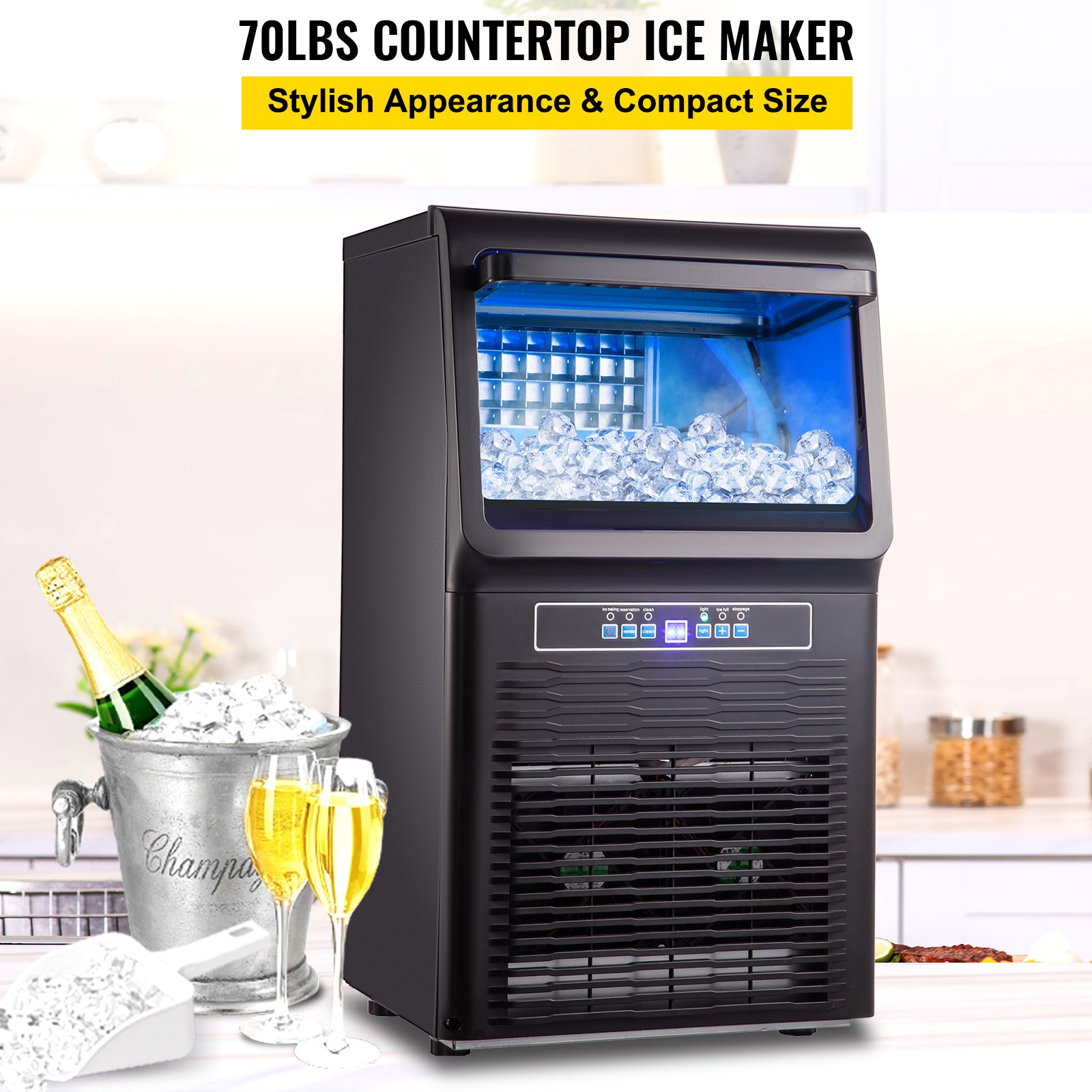 VEVOR VEVOR Countertop Ice Maker Automatic Ice Machine 70 LBS Builtin