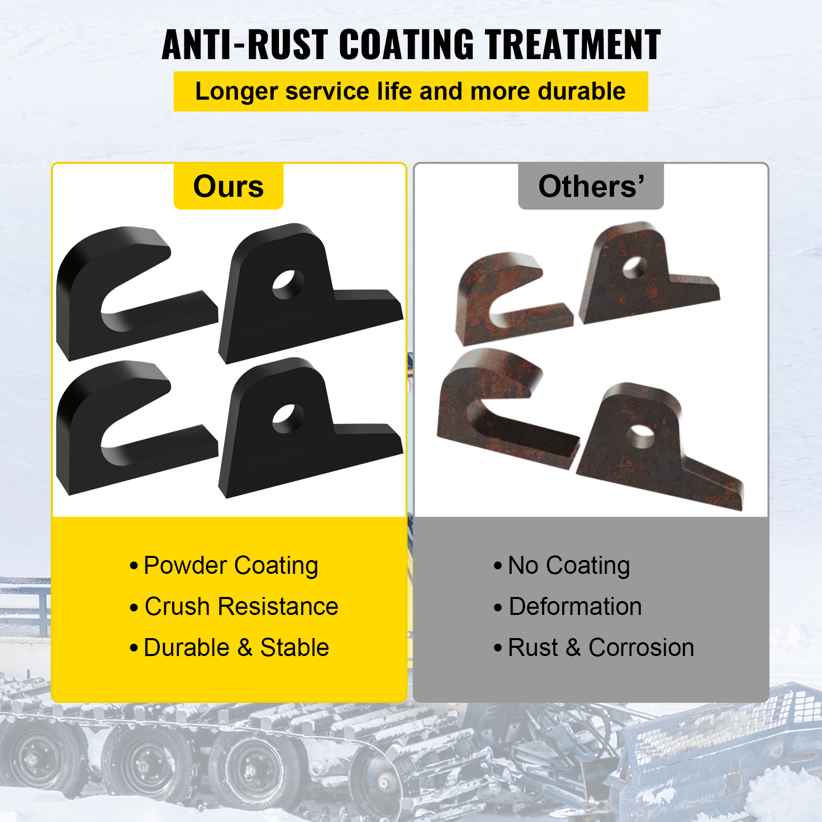 VEVOR Loader Bucket Forks 1 1/4" Thick Hook Brackets Tach Weld on