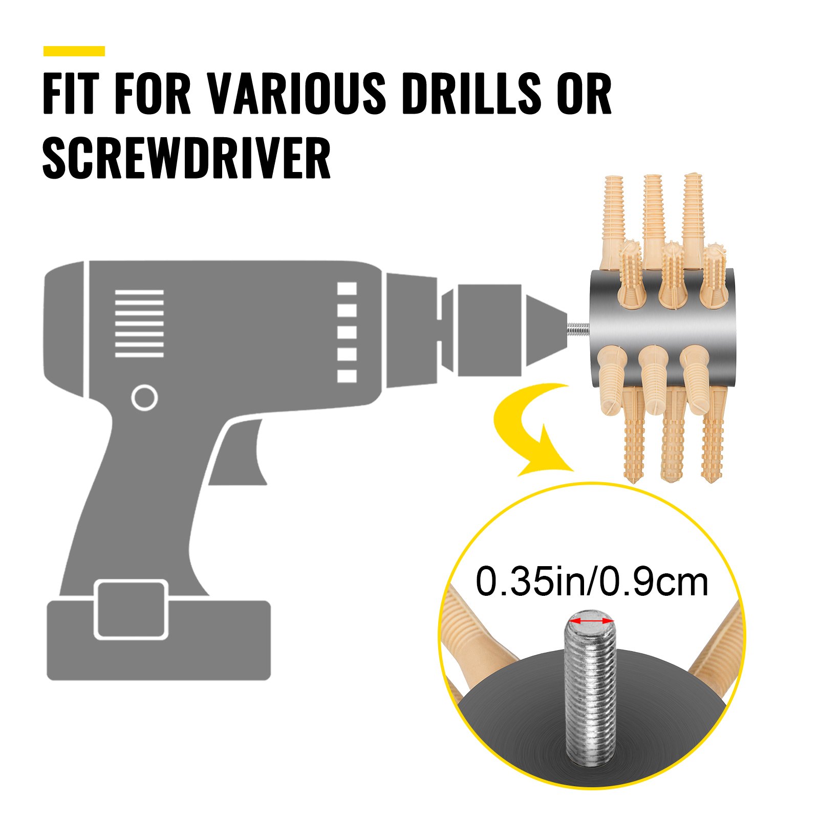 VEVOR Chicken Plucker Drill Attachment, Stainless Steel Drill Chicken