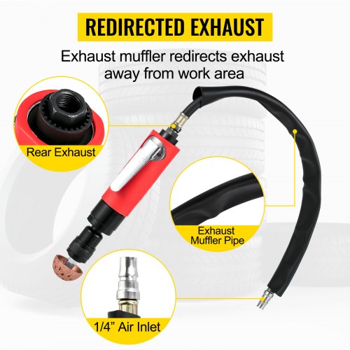 VEVOR Air Tire Buffer, 2500rpm Low Speed Tire Buffer, 35 mm Pneumatic Buffing Tool, Variable