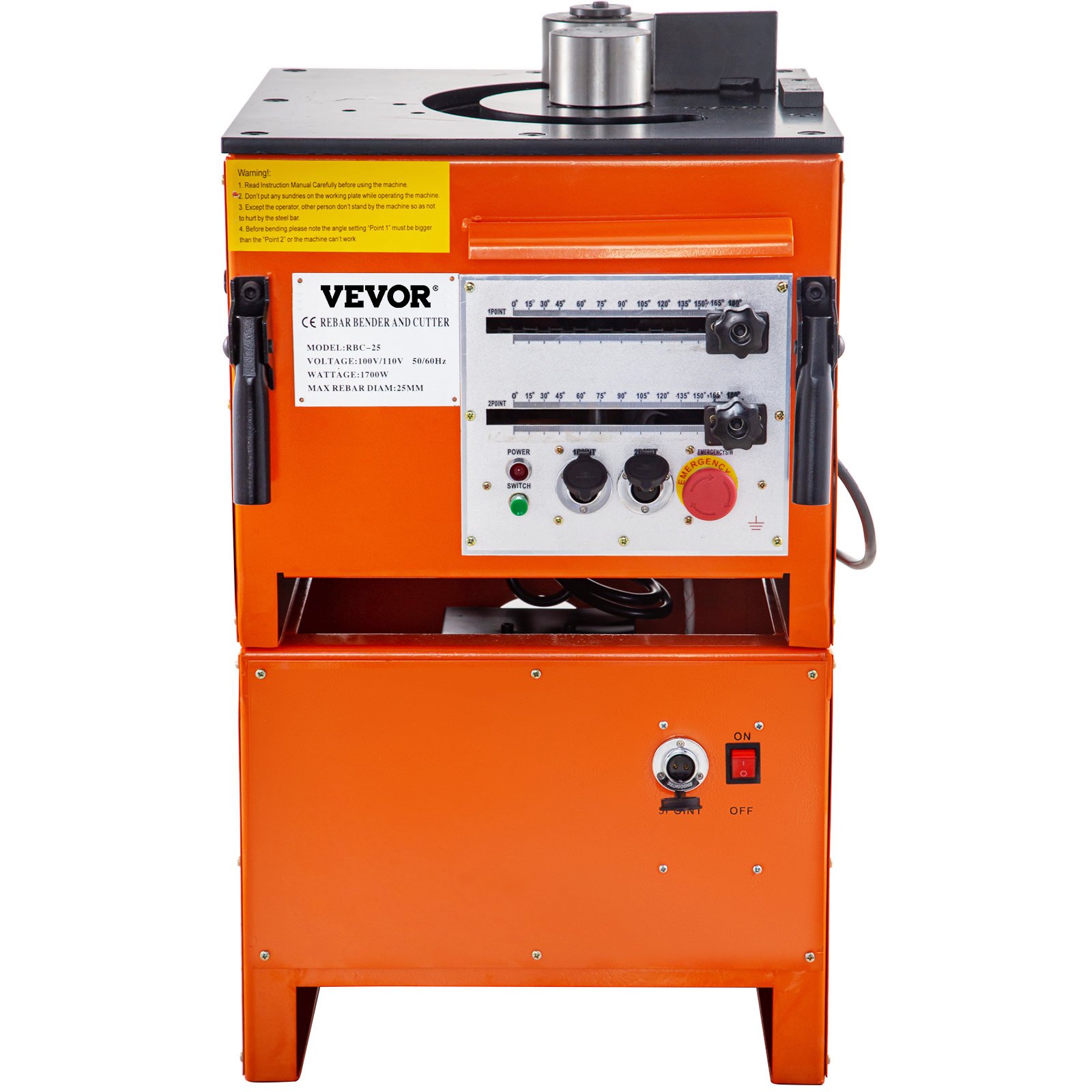 VEVOR Hydraulic Rebar Bender 1700 Wattage Electric Rebar Bender and