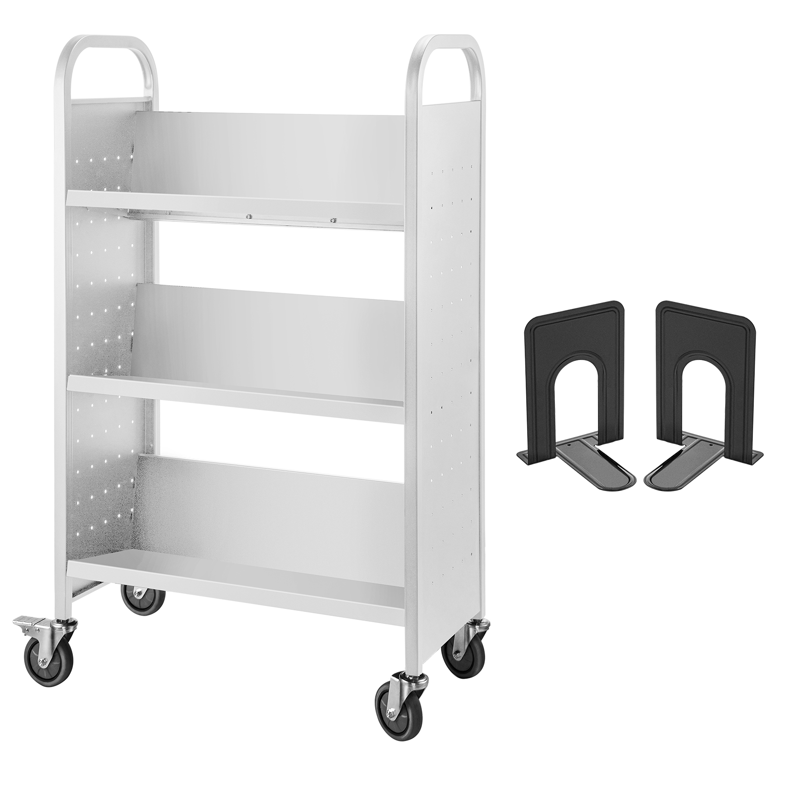 VEVOR Book Cart Library Cart 200 lbs Capacity with VShaped Shelves in