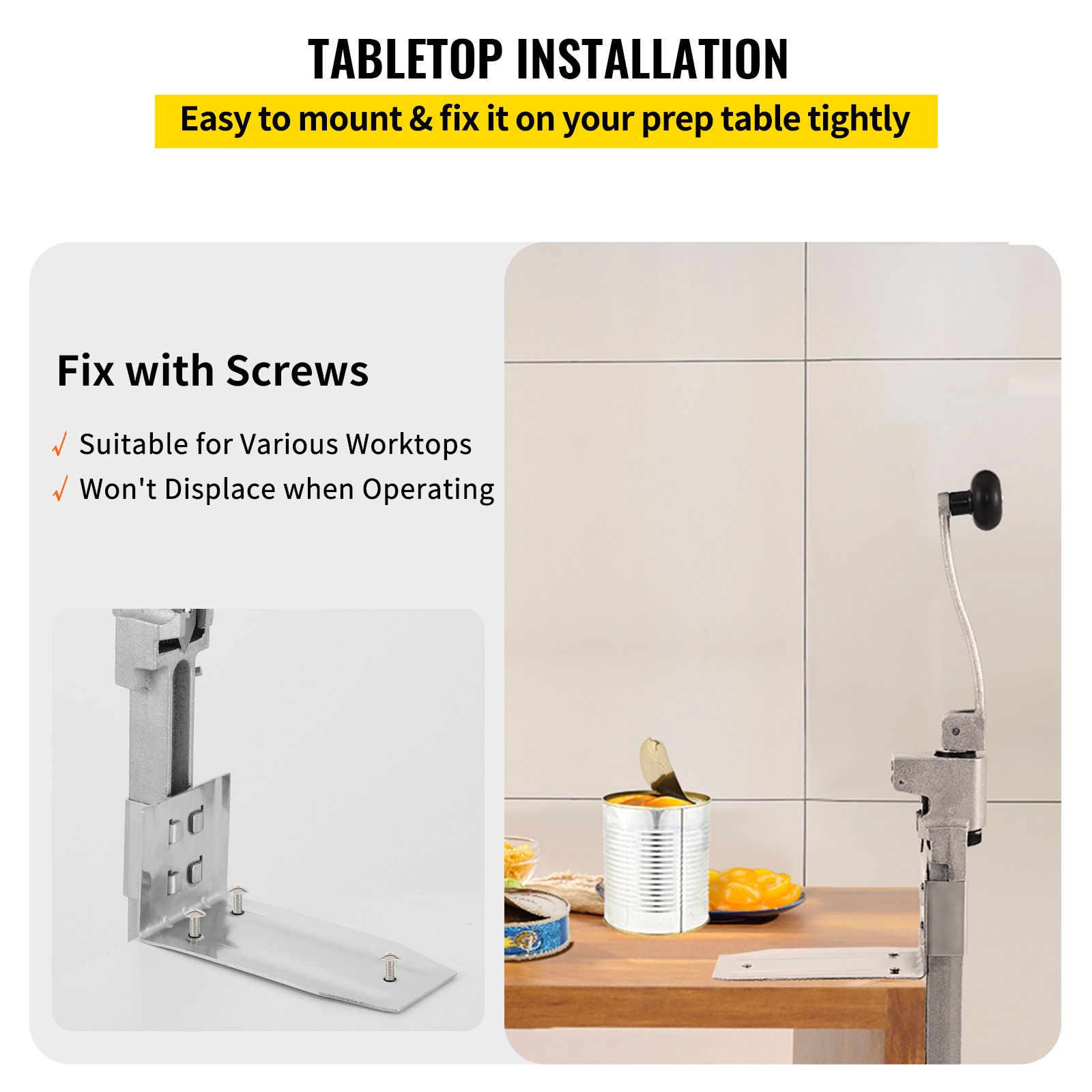 VEVOR Commercial Can Opener, 15.7 inches Tabletop Can Opener, Heavy