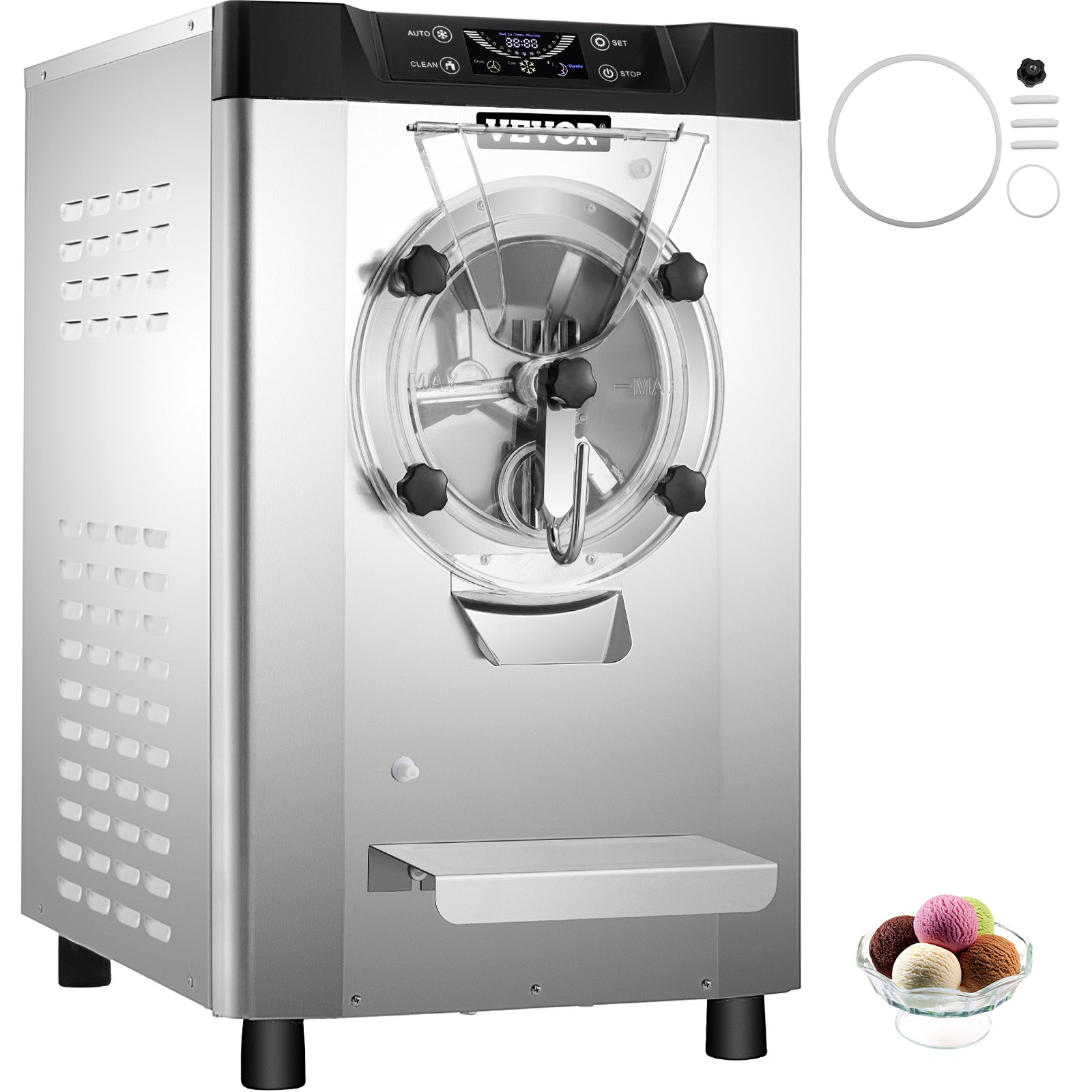 VEVOR Commercial Hard Ice Cream Machine Hard Serve Ice Cream Maker w/ 4.86.3 Gal/H Production