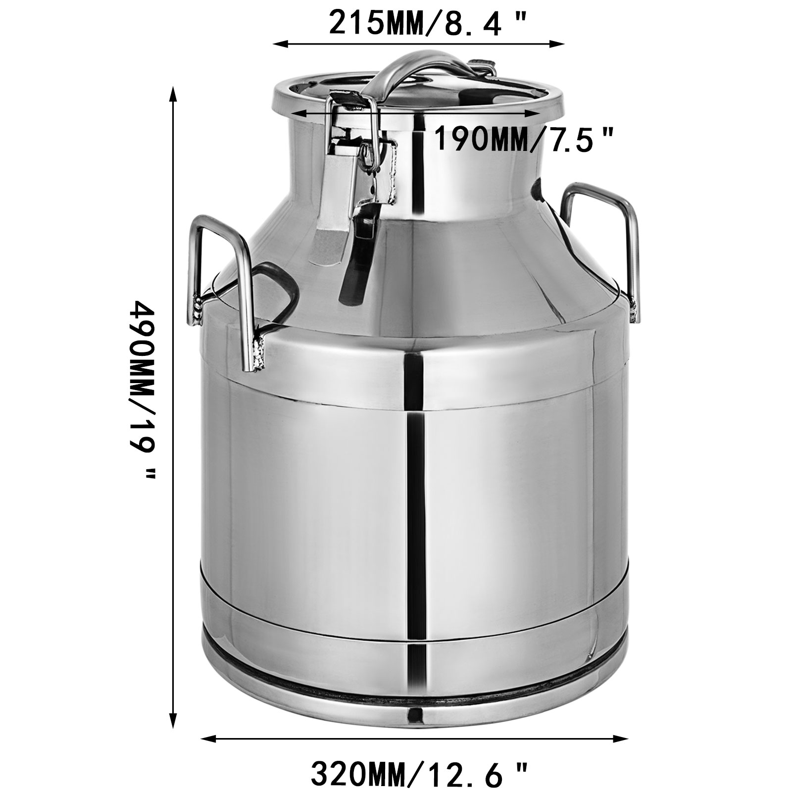 5.25 Gallon Stainless Steel Milk Can Tote Silicone Seal 20l Heavy Gauge