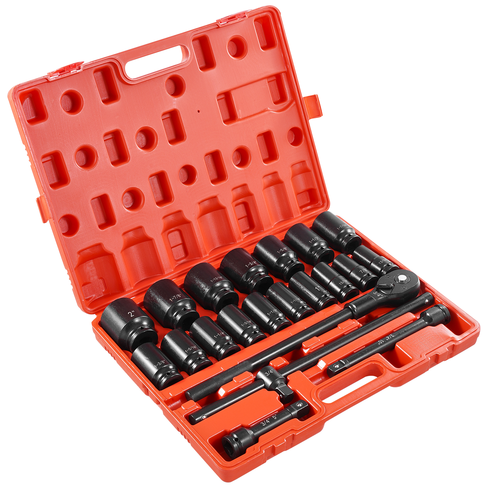 VEVOR Impact Socket Set 3/4 Inches 22 Piece Deep Impact Sockets, Socket