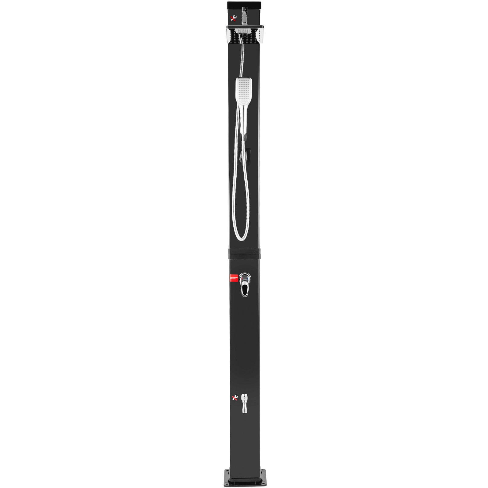 Outsunny Outdoor Solar Shower 10.6Gal with 360 Rainfall Head Handheld 60℃ Adjustable Temperature for Poolside Beach Spa