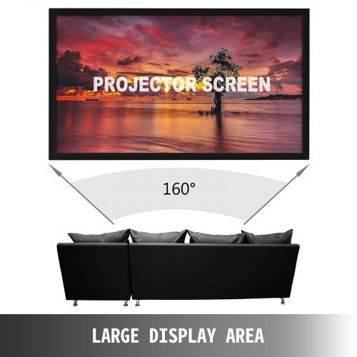 VEVOR Projector Screen Fixed Frame 110inch Diagonal 169 4K HD Movie Projector Screen with