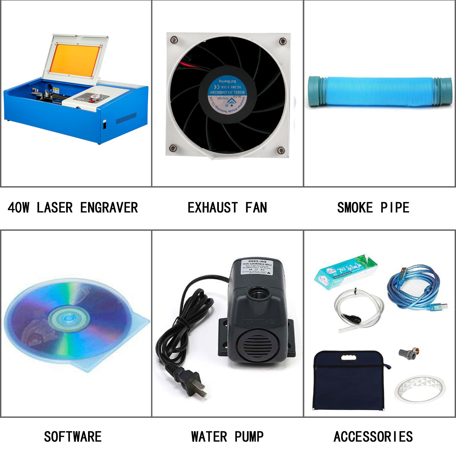 VEVOR VEVOR 40W Co2 Laser 12\" x 8\" USB Port Laser Engraving Machine