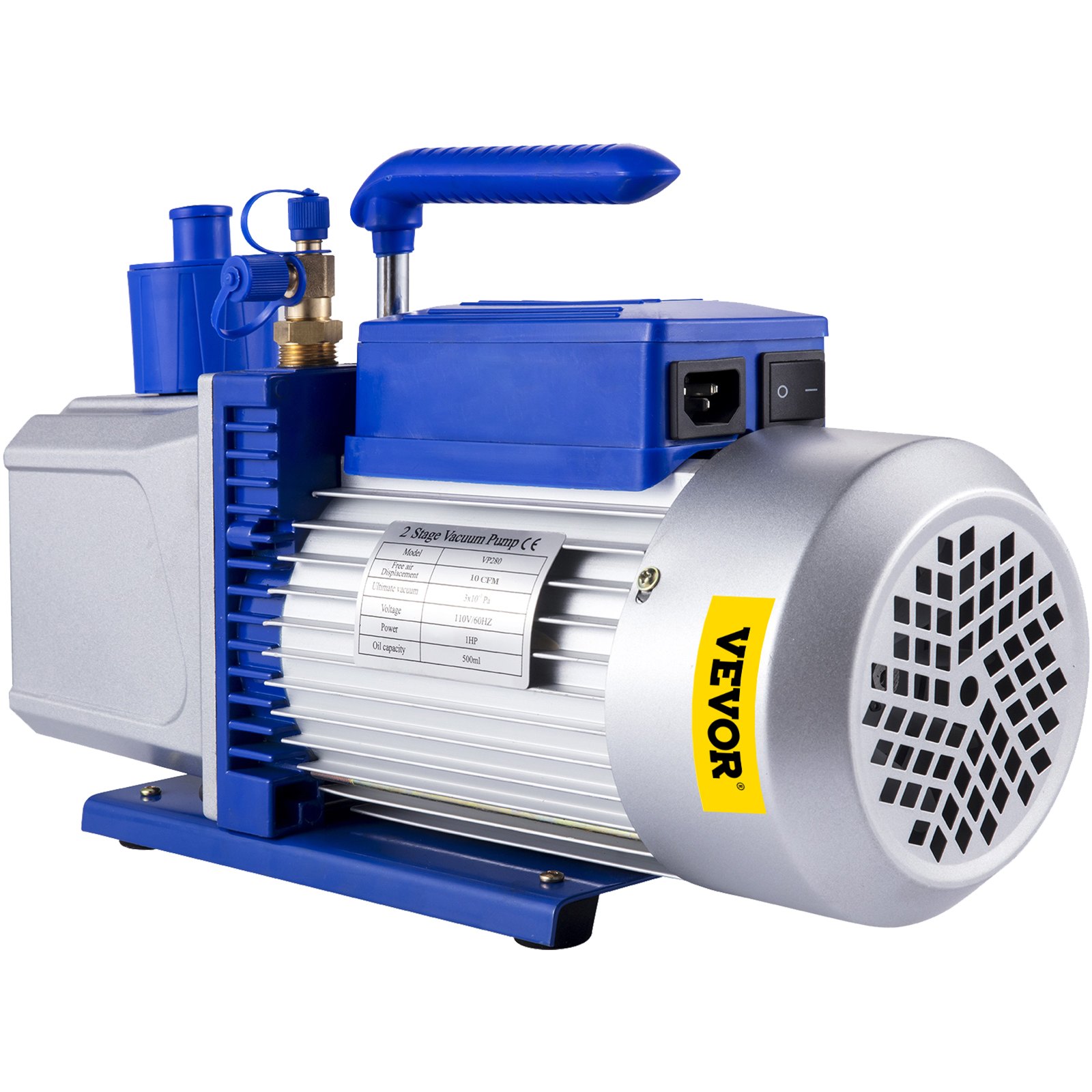 VEVOR Vacuum Pump 12CFM 1HP Vane Vacuum Pump Two Stage 3 x 101 Pa
