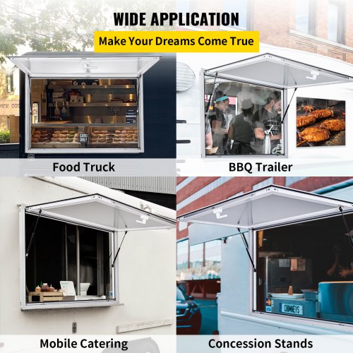 Concession Stand Window, Concession Windows, 48 x 36 Inches, with Awning Cover VEVOR CA