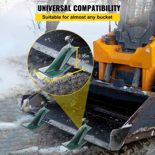 VEVOR Tractor Bucket Protector, 2pcs Ski Edge Protector, 12" Long Turf