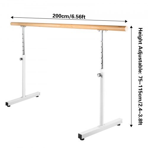 6.5FT Ballet Barre Freestanding Bar Single Leg Stretch Dance Training