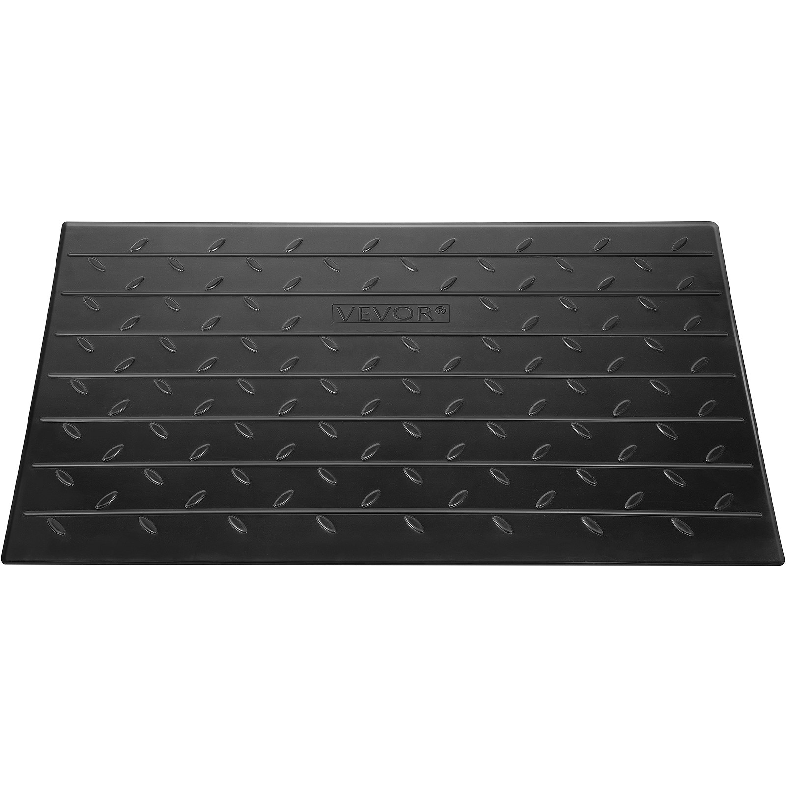 VEVOR Rubber Threshold Ramp, 2.6" Rise Threshold Ramp Doorway, 3 Channels Cord Cover Rubber