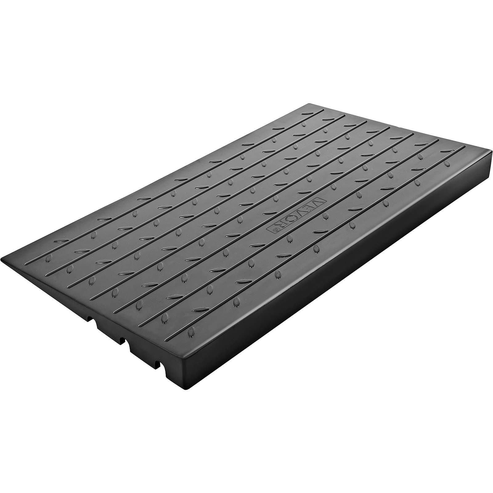 VEVOR Rubber Threshold Ramp, 2.6" Rise Threshold Ramp Doorway, 3 Channels Cord Cover Rubber