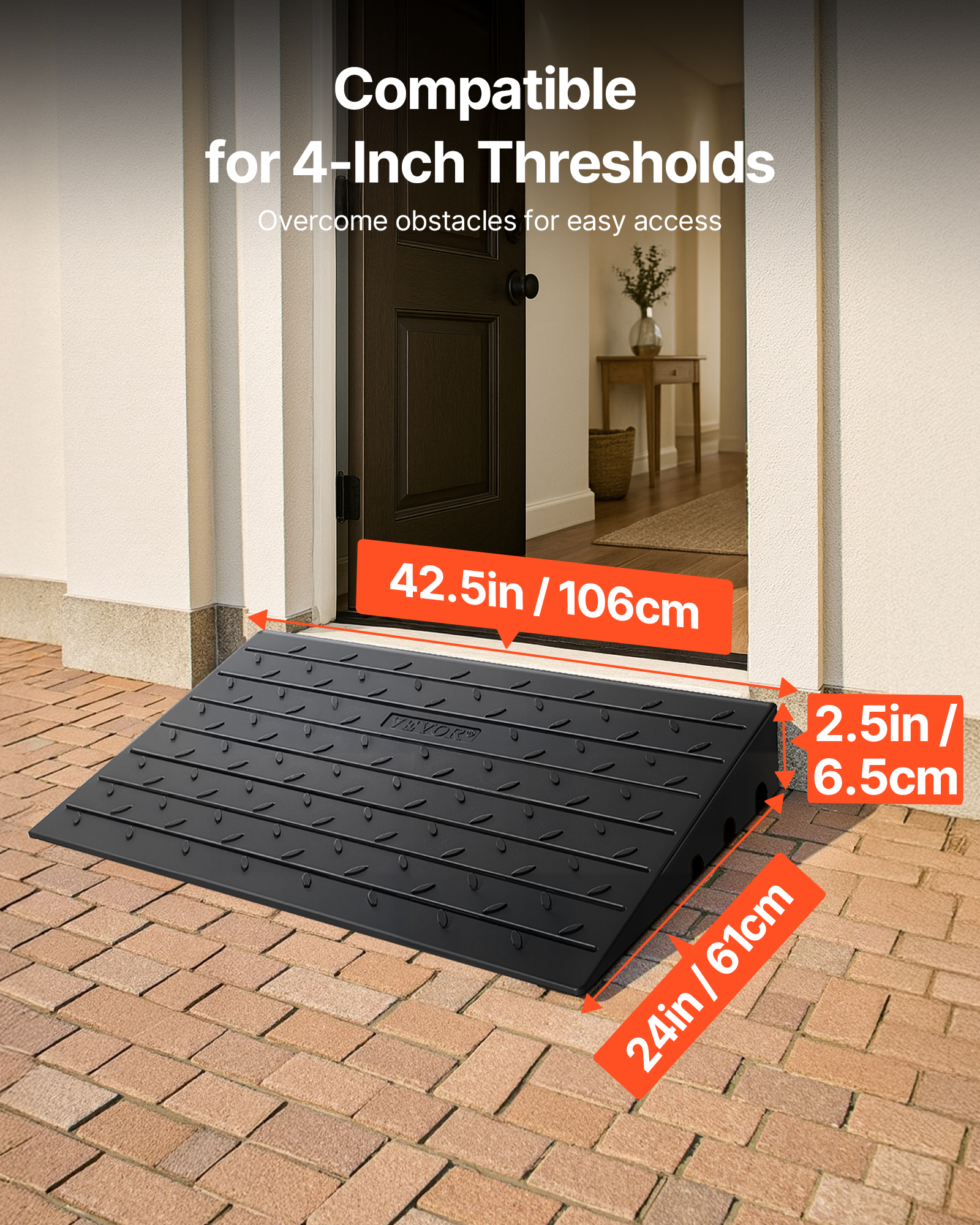 VEVOR Rubber Threshold Ramp, 2.6