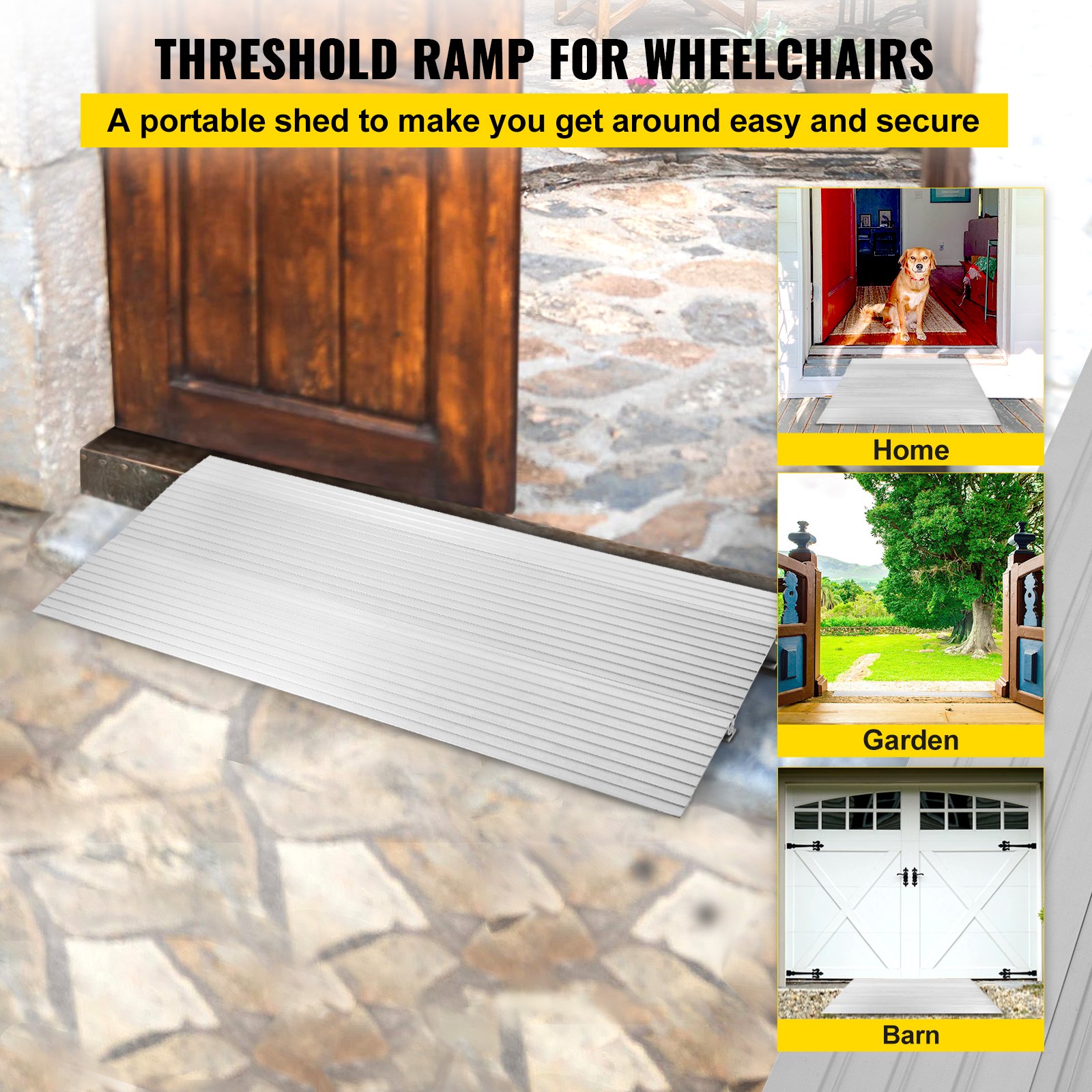 Vevor Transition Entry Ramp Modular Threshold Ramp Aluminum 2