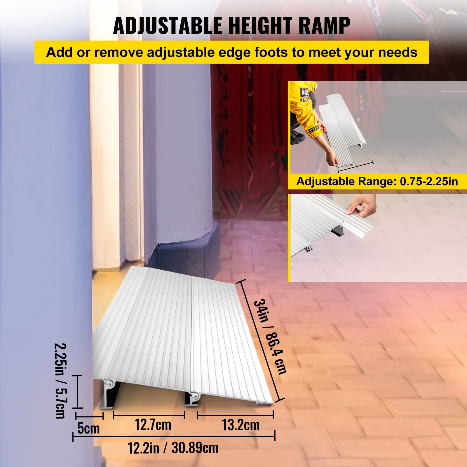 Vevor Transition Entry Ramp Modular Threshold Ramp Aluminum 2