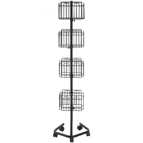 Broschyrställ, 41x38x155 cm, 32 fack, roterande, förvaring