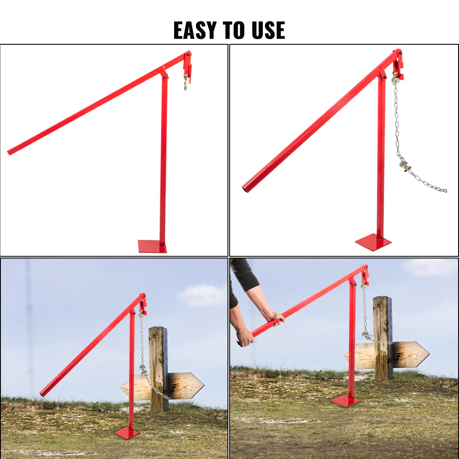 VEVOR T Post Puller 43.3x5.9x5.9in Fence Post Puller Jack Heavy Duty