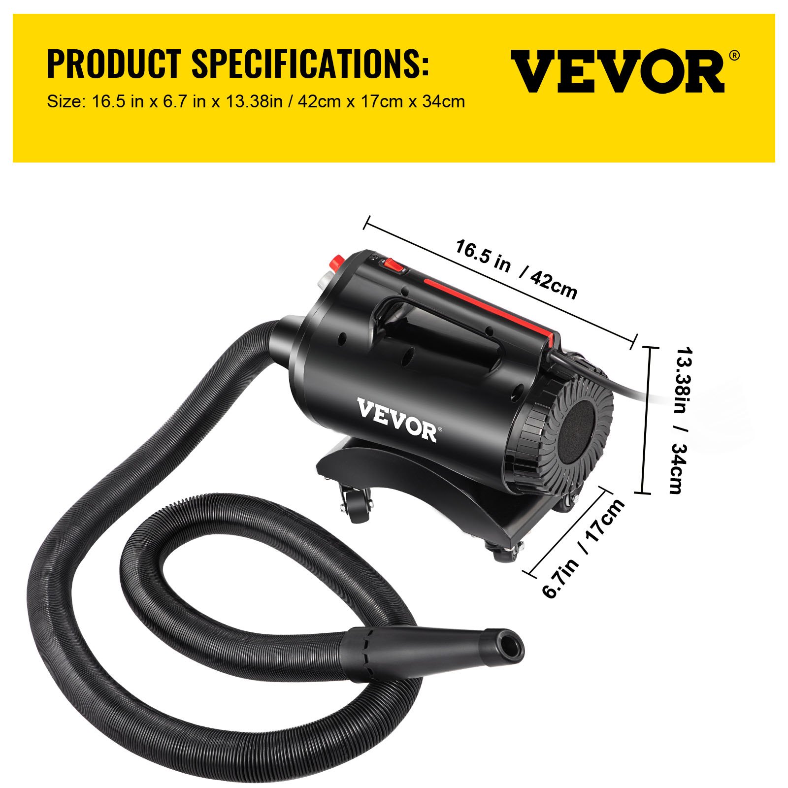 VEVOR Car Dryer Blower 2.1HP,Powerful Car Air blower with 120CFM