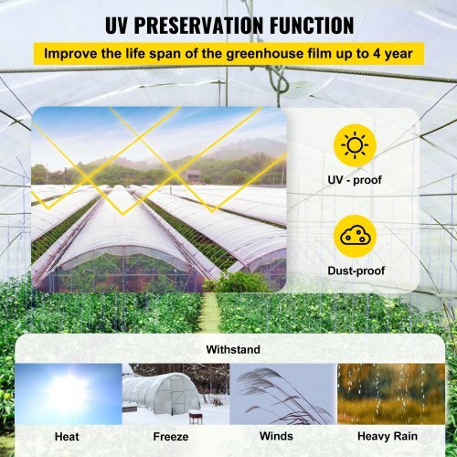 Vevor Greenhouse Film, 10' X 100' Greenhouse Plastic Sheeting, 6 Mil 