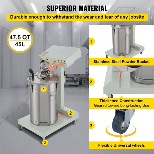 VEVOR 40W 50L Electrostatic Powder Coating Machine with Spraying Gun