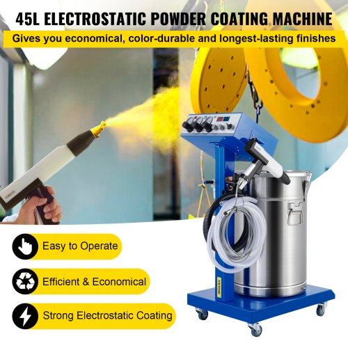 VEVOR 50W 45L Electrostatic Powder Coating Machine with Spraying Gun