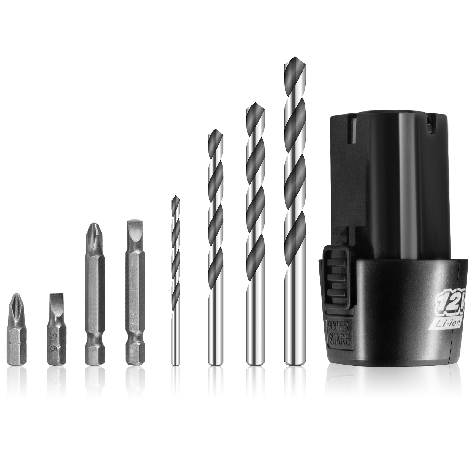 VEVOR Cordless Drill Driver, 12V Max Cordless Drill Combo Kit, 2/5" Keyless Chuck Impact Drill