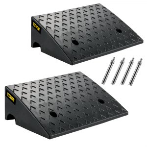 Jazalz Heavy Duty Threshold Ramp, Portable Light Curb Ramp Driveway For Caravan Car Mobility 9 84x 10 62x5 11 Inch Notch Ramps For Driveway Sidewalk