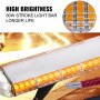 51" Amber/White LED Light Bar - 96 LED Emergency Beacon For Tow Trucks & Work Vehicles