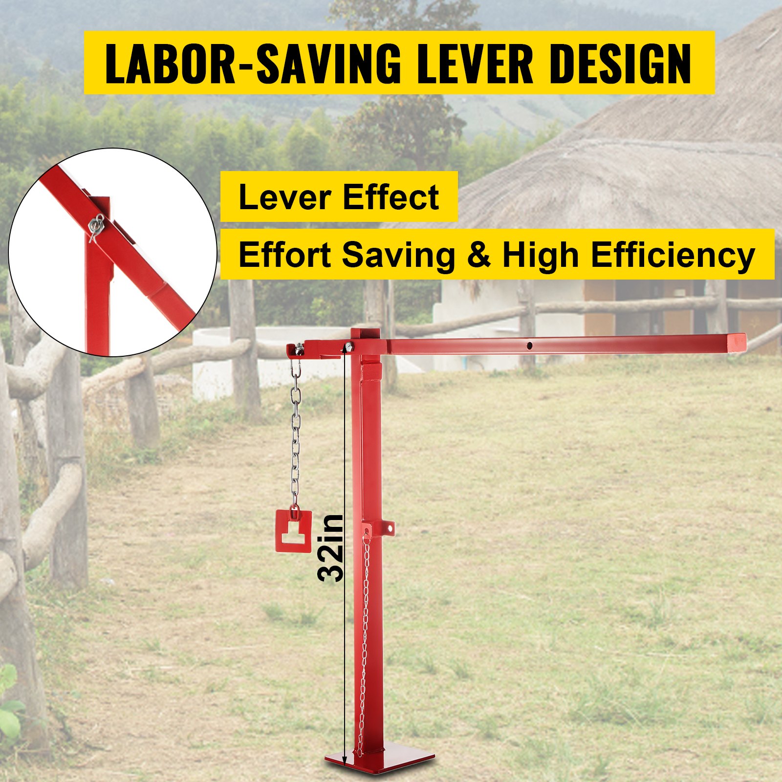 VEVOR T Post Chain Set, Remover Puller 15 3/4" Chain T Chain Set, Post