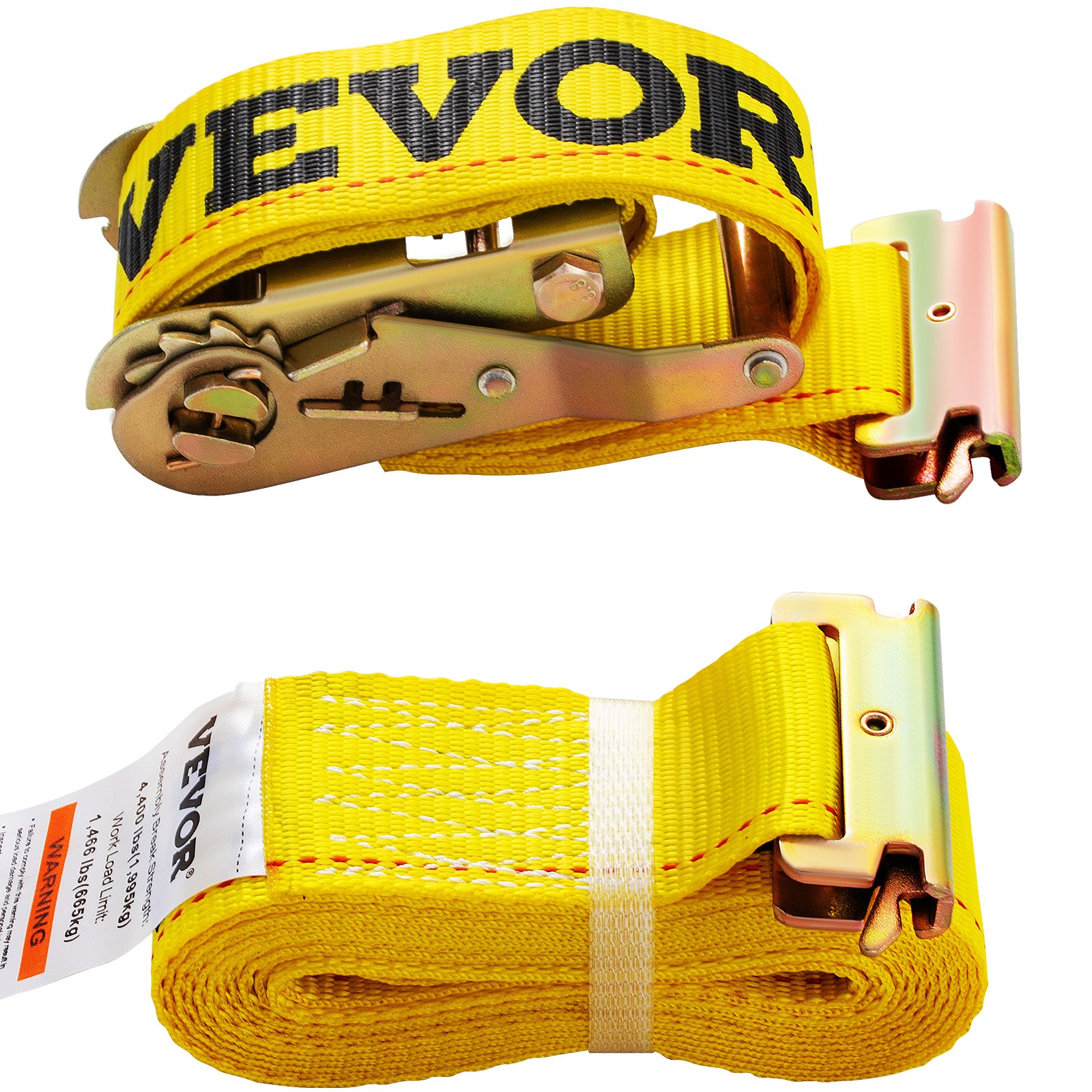 VEVOR E Track Ratchet Strap, 18PCS 2" x 15' ETrack Straps 4400 LBS Breaking Strength, with