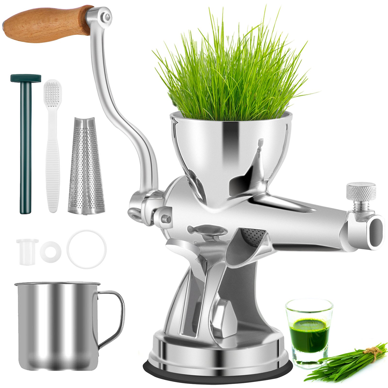 VEVOR Manual Wheatgrass Juicer Stainless Steel Hand Crank Wheatgrass