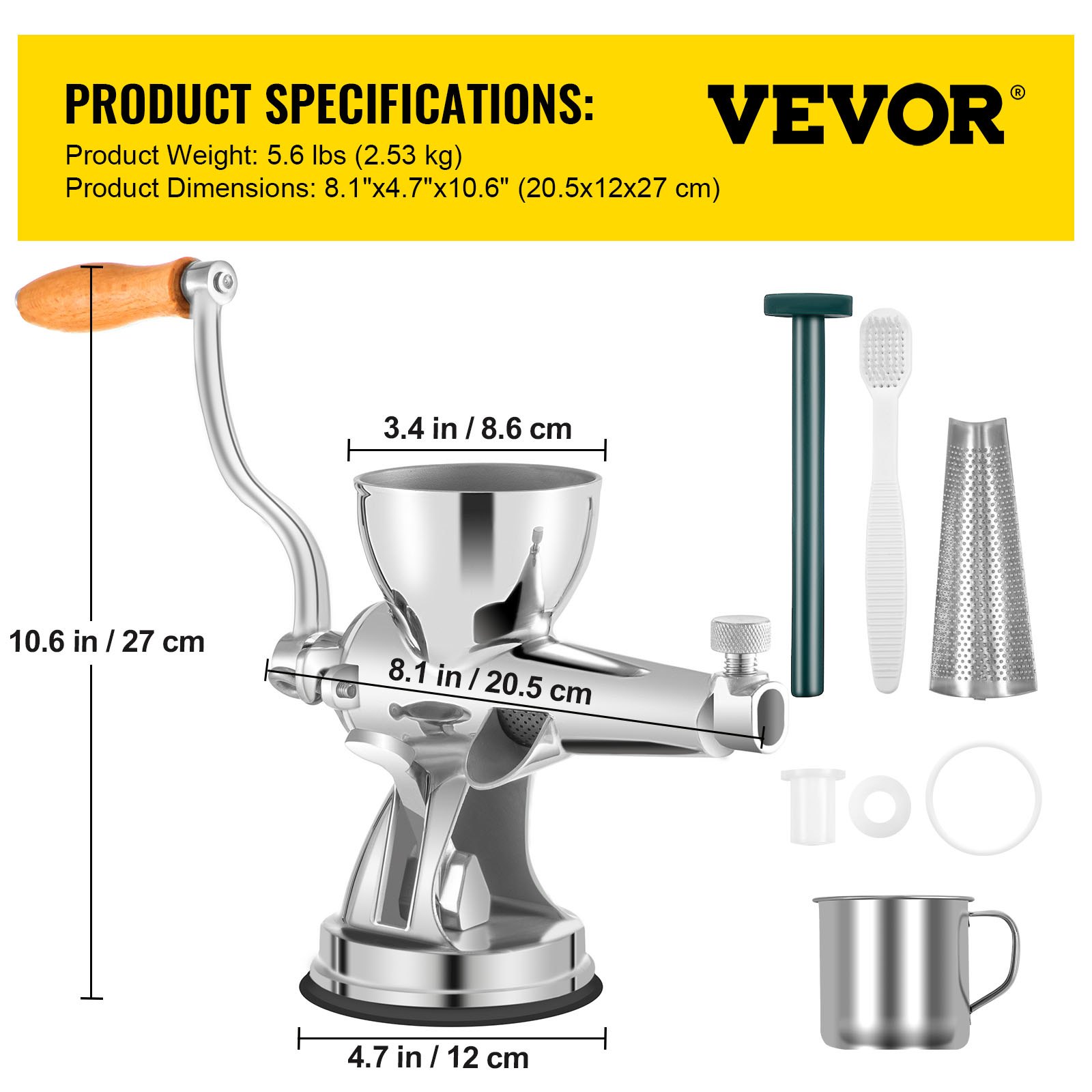 VEVOR VEVOR Wheatgrass Manual Hand Operated Juicer Stainless Fruit