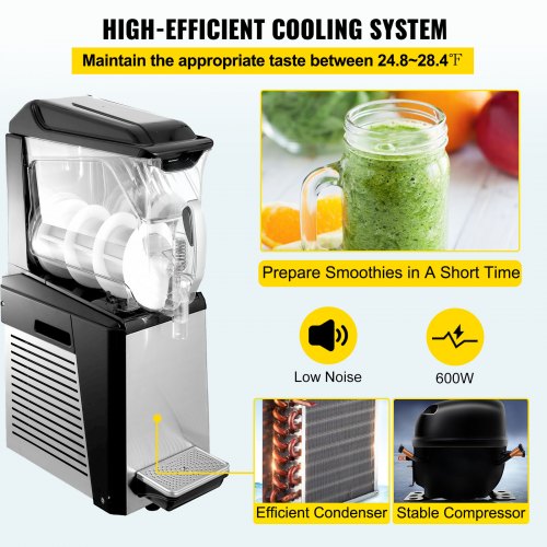 VEVOR Slush Frozen Drink Machine, 10L Tank, 600W Commercial Margarita