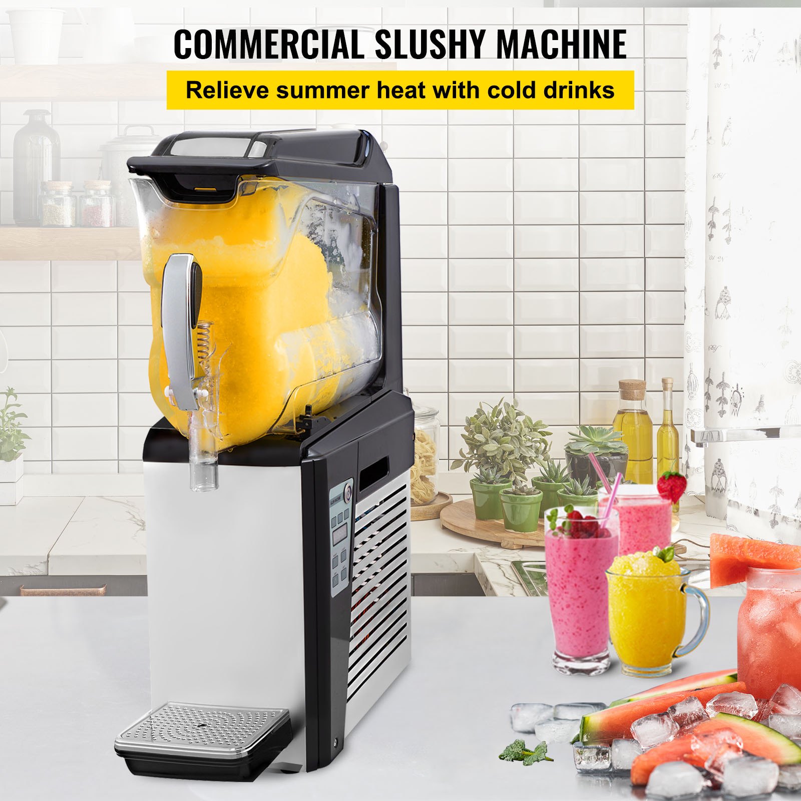 VEVOR Slush Frozen Drink Machine, 10L Tank, 600W Commercial Margarita